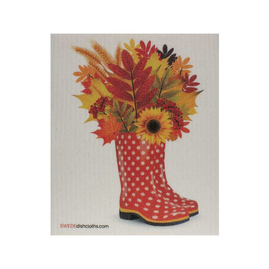 Autumn Boots Swedish Dishcloth