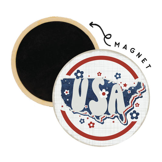 USA Retro - Round Magnets