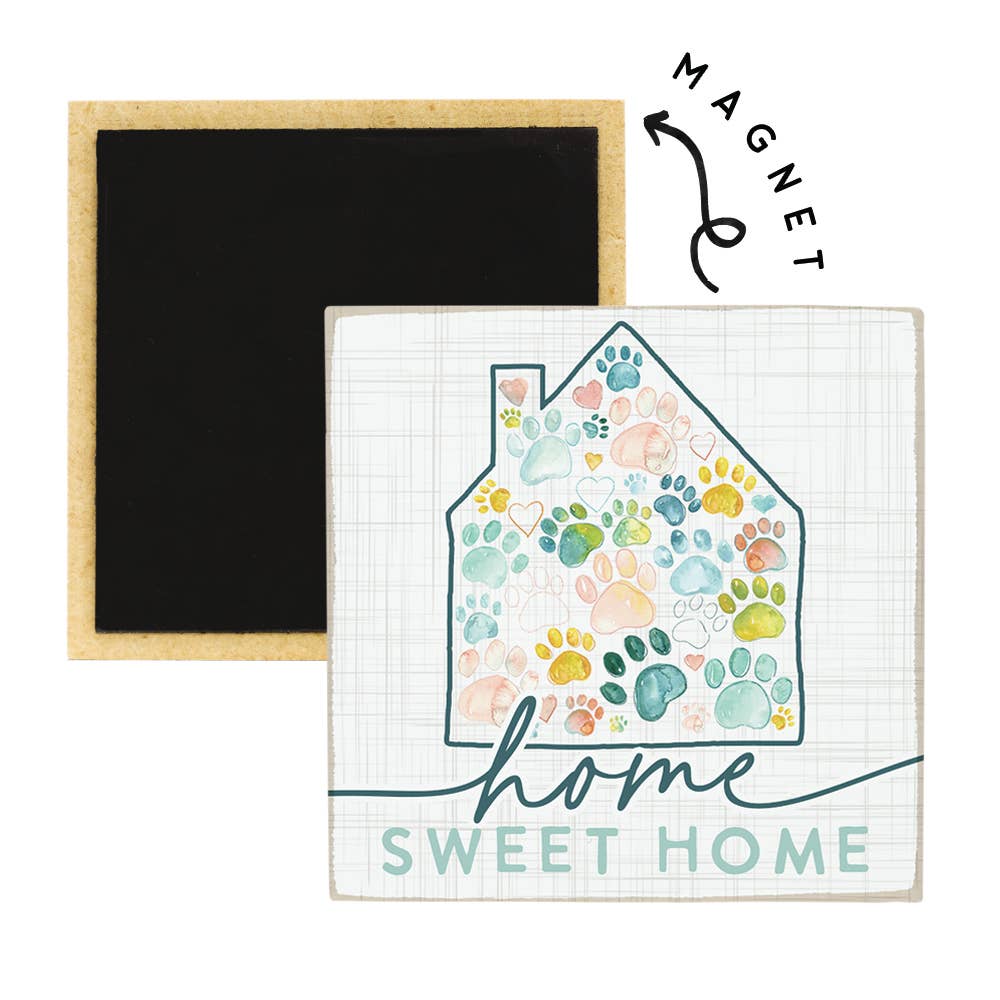 Home Pawprints House - Square Magnets
