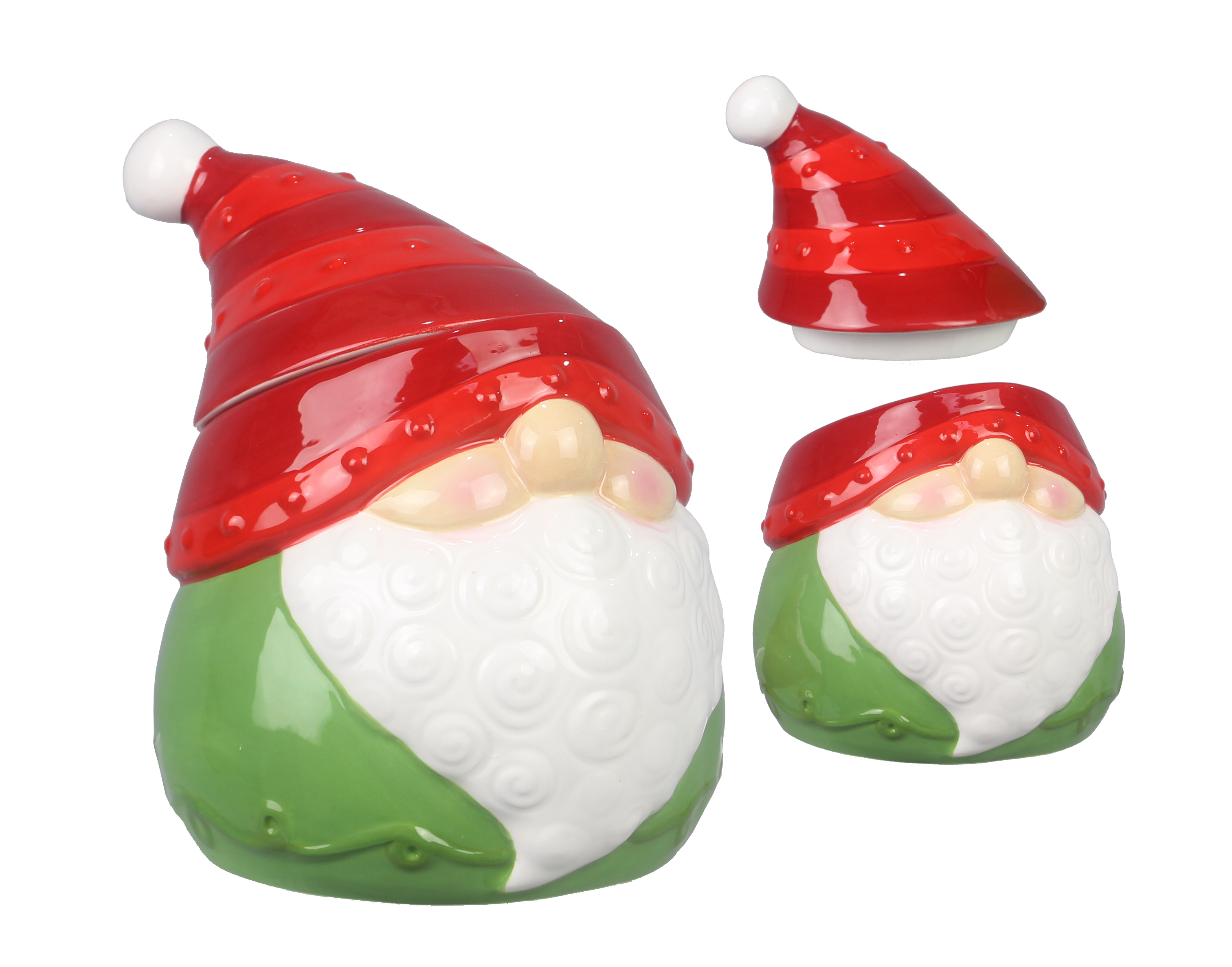 Ceramic Christmas Whimsical Gnome Treat Jar