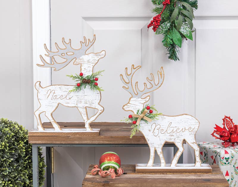 Holly Wooden Tabletop Deer