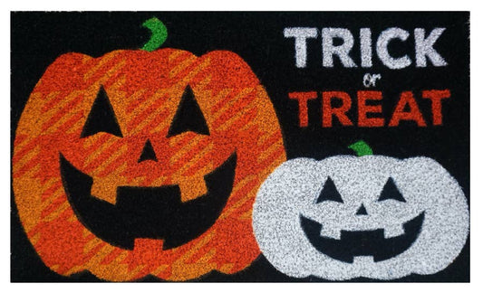 Trick Or Treat Pumpkin Natural Fiber Coir Doormat