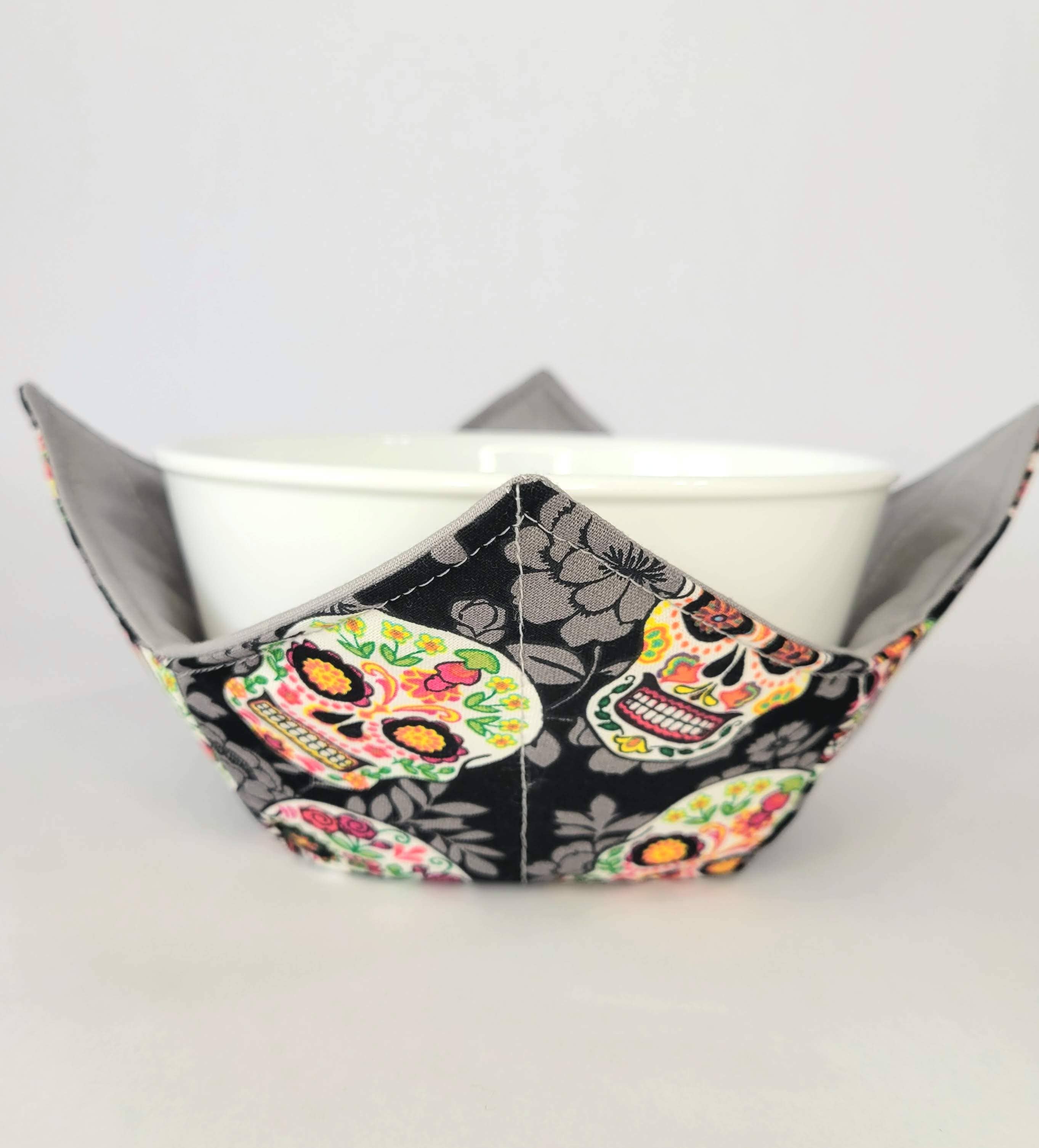 Floral Sugar Skull Padded Bowl