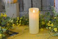 Cream Drip Timered Moving Flame Votive 2in x 6in