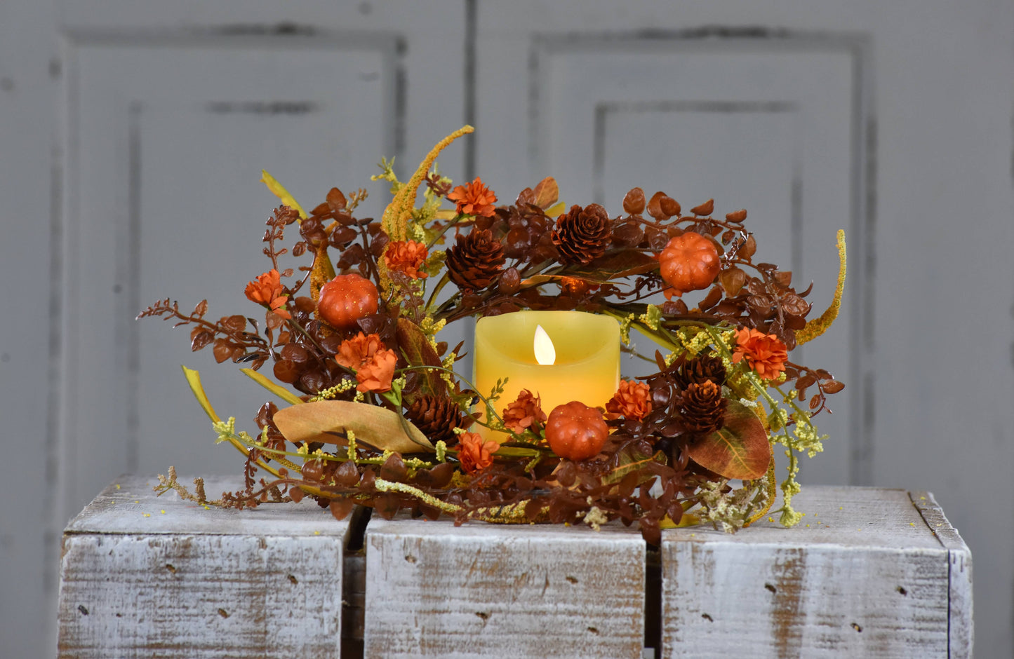 Pumpkin Harvest Candle Ring - 6.5"