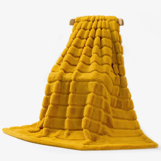 Yellow Cozy Bliss Soft Fluffy Throw Blanket