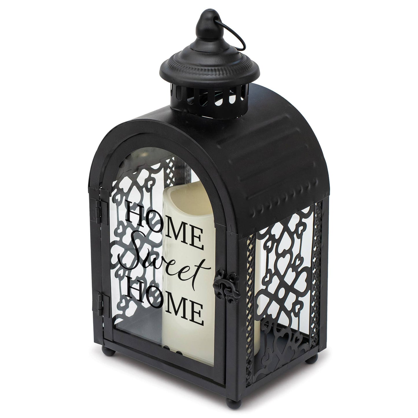 Home Sweet Home Black Filigree Lantern