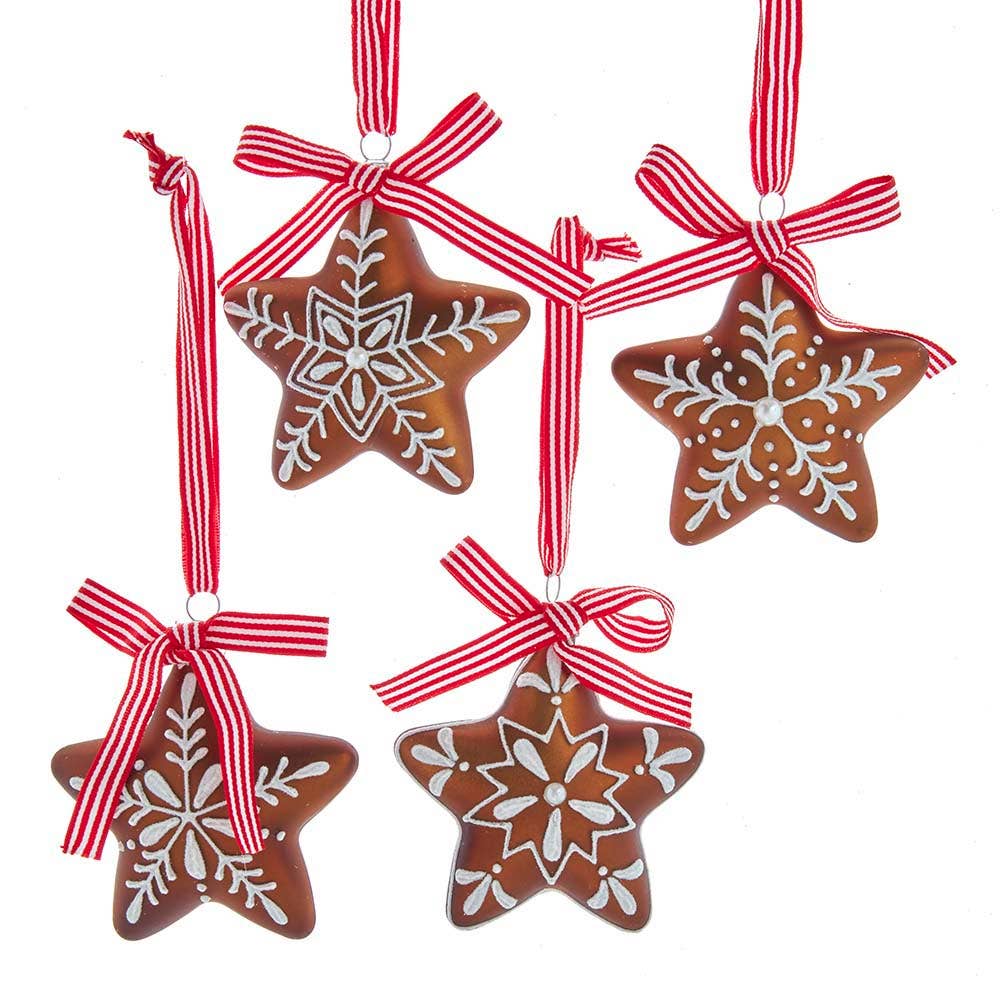 3.5" Gingerbread Star w/ Ribbon Ornaments *50% OFF*