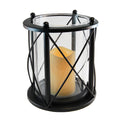 Metal Hurricane Lantern w/ Battery Operated LED Candle
