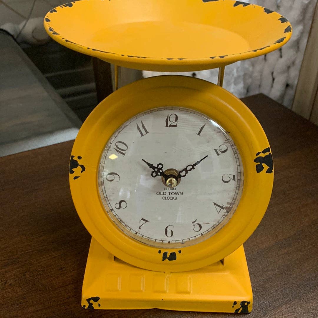 Sunflower Yellow Old Town Scale Clock