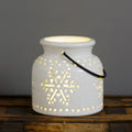 Ceramic Luminary - Snowflake Cutouts