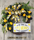 Floral Lemon Grapevine Wreath