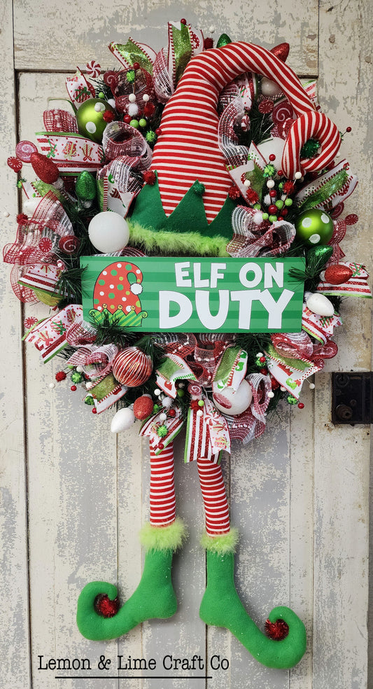 Elf on Duty Wreath