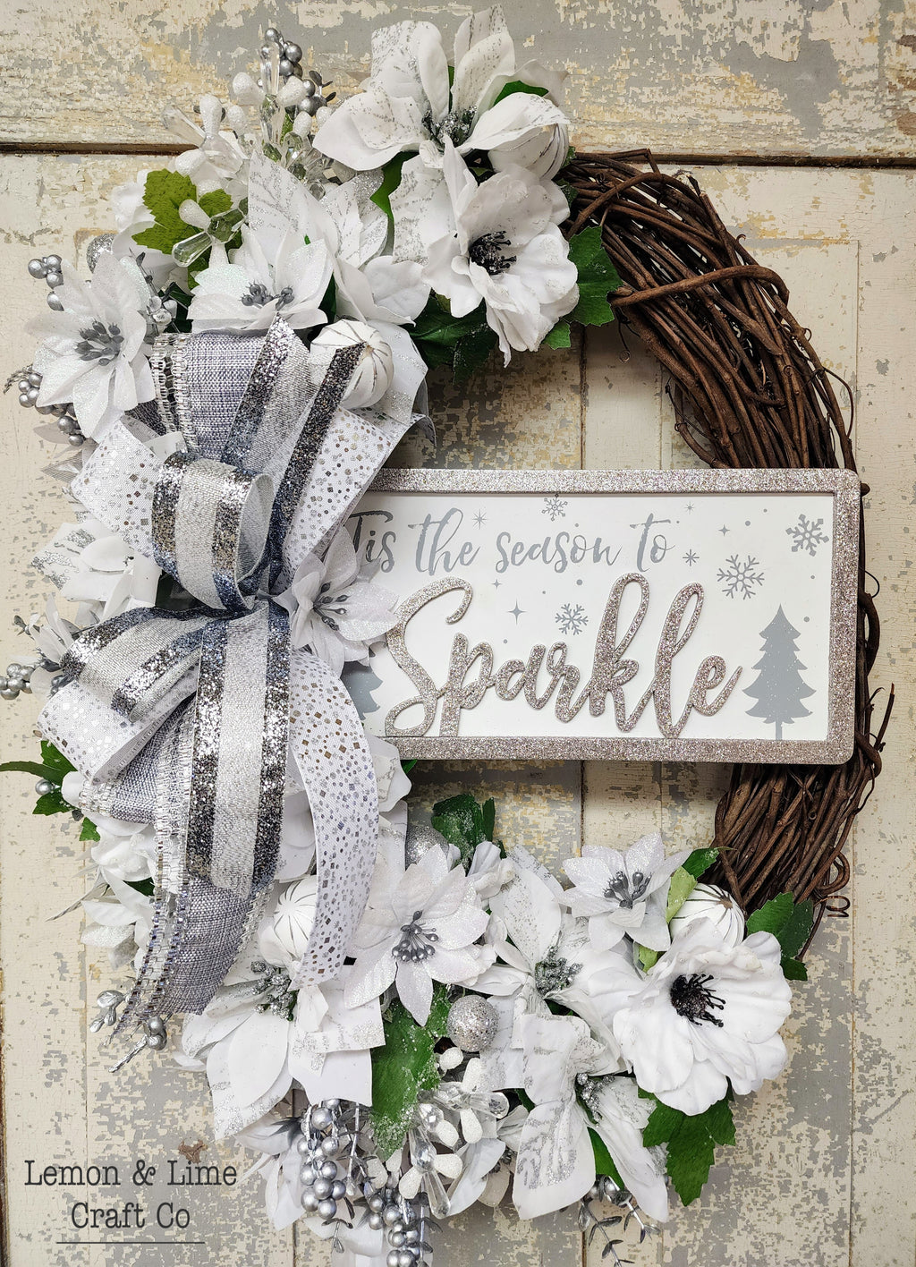 Sparkling Silver Winter Grapevine Wreath *50% OFF*