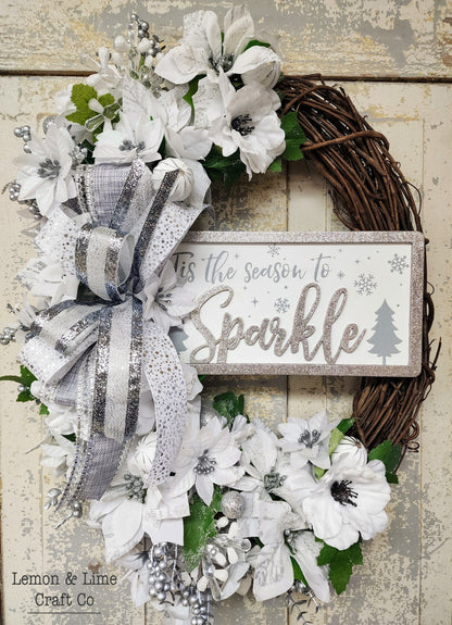 Sparkling Silver Winter Grapevine Wreath