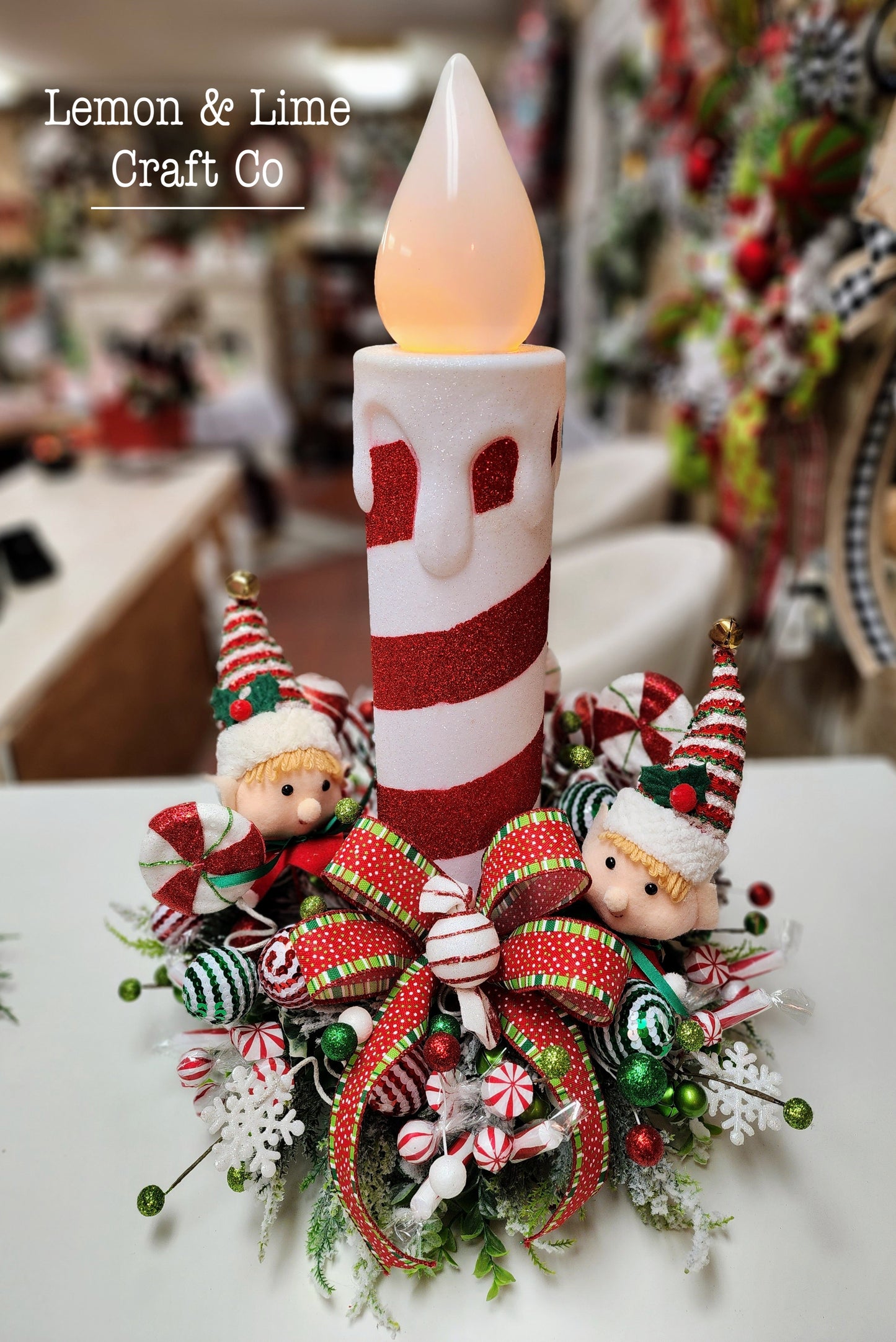 Red & White LED Candle Arrangement