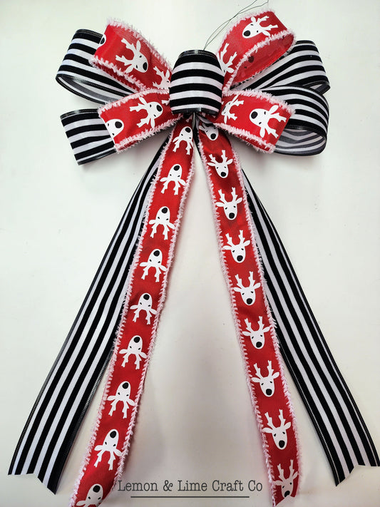 Medium Reindeer/Striped Bow