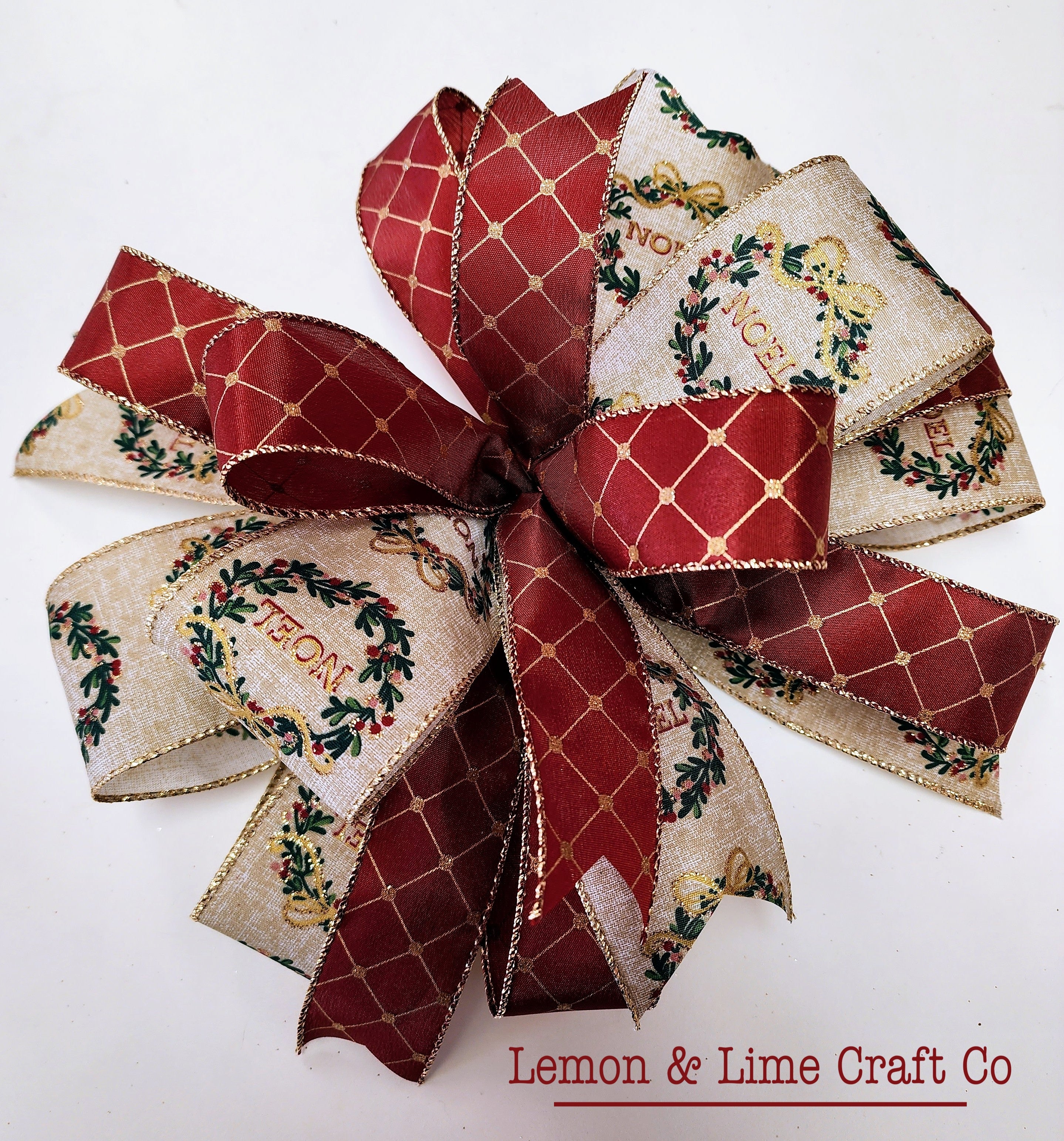 Small Noel/Royal Burgundy Bow