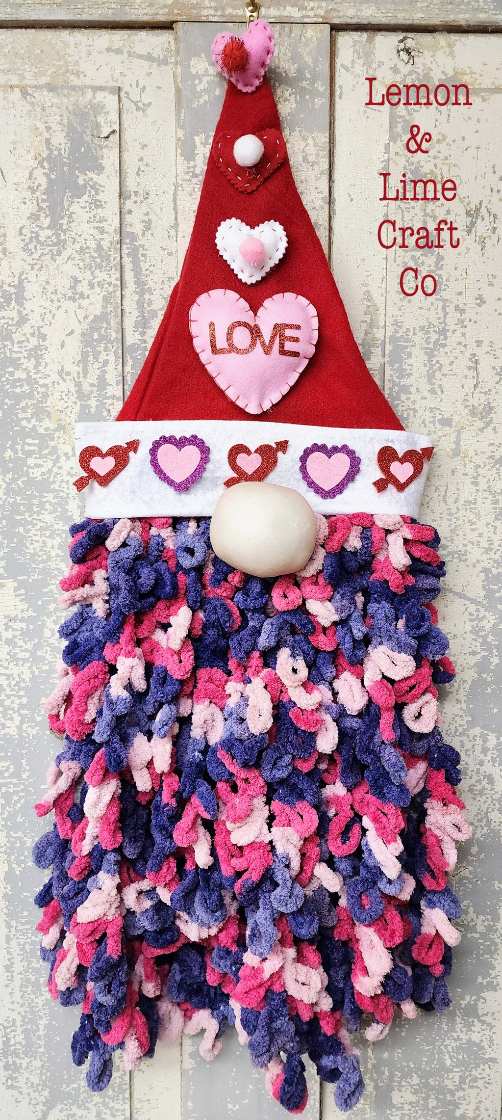 Valentine Love Gnome Doorhanger