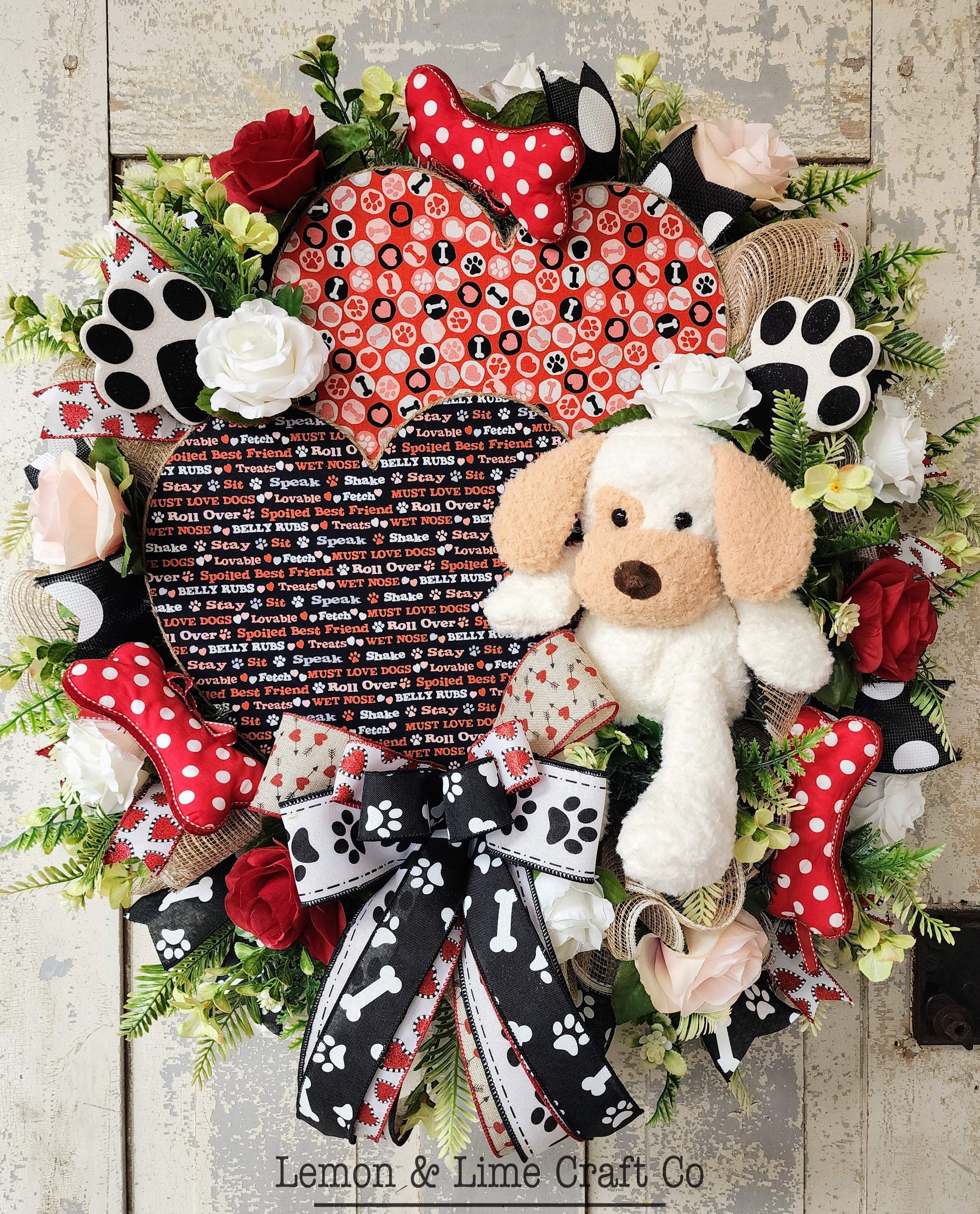 Large Dog Lover/Valentine Wreath
