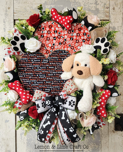 Dog Valentine Wreath