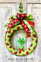 Ladybug Ribbon Wrapped Wreath