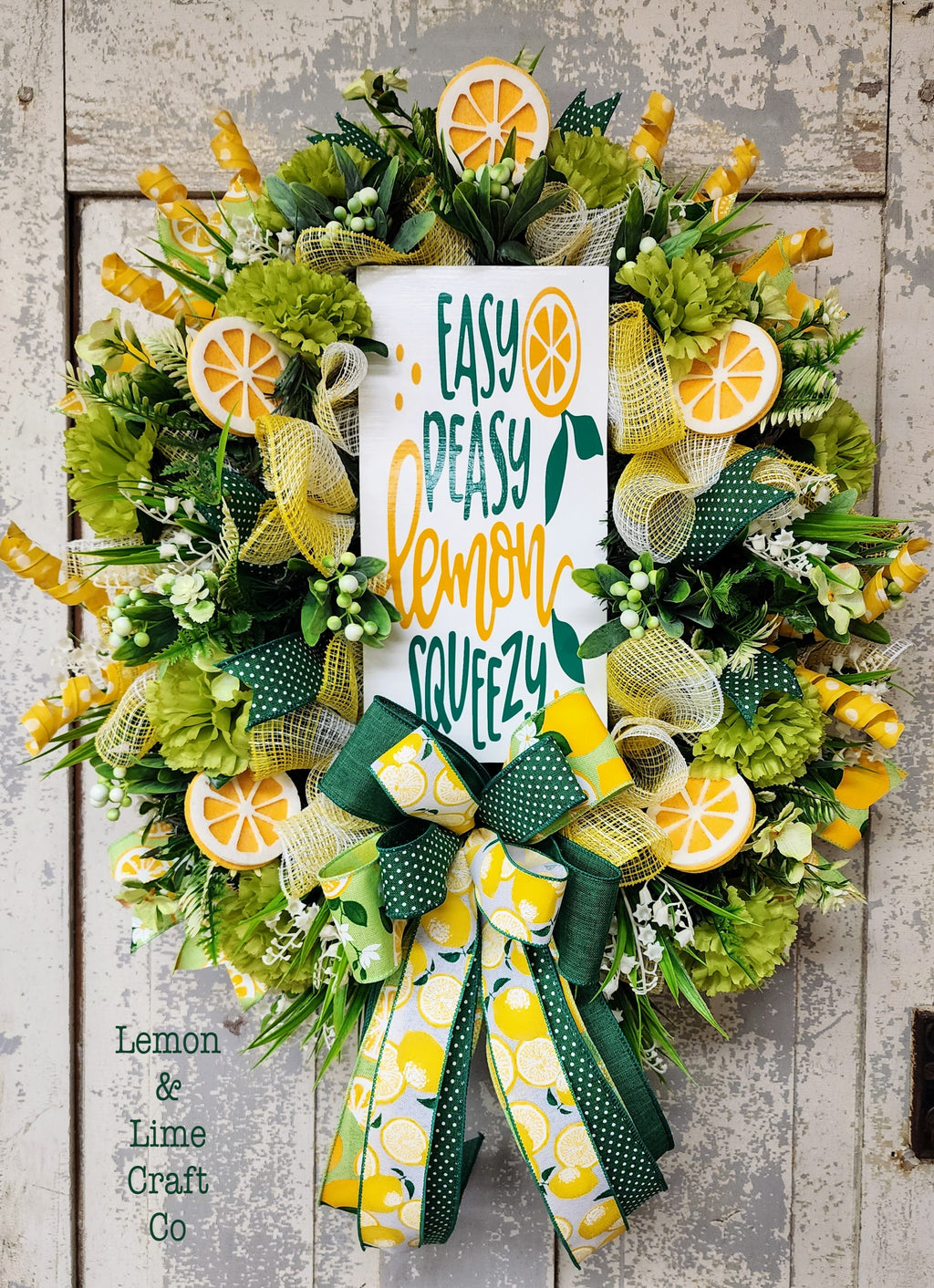 Lemon Slice Summer Mesh Wreath