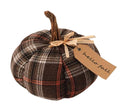 Large Plush Harvest Plaid Pumpkin