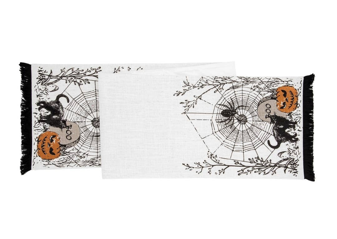 Halloween Boo Spider Web Runner