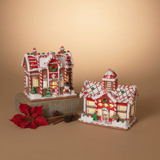 B/O Lighted Clay Dough Holiday Gingerbread House