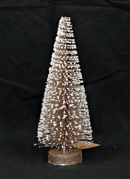 10in Champagne White Glitter Mini Tree