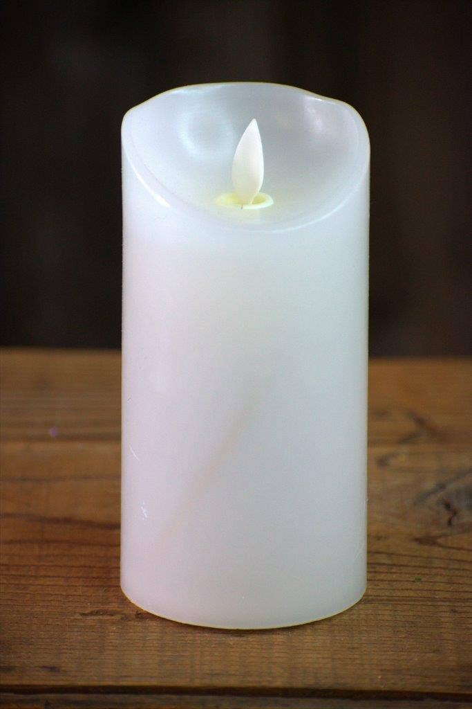 White Timered Moving Flame LED Candle