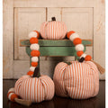 Cream Orange Ticking Pumpkin