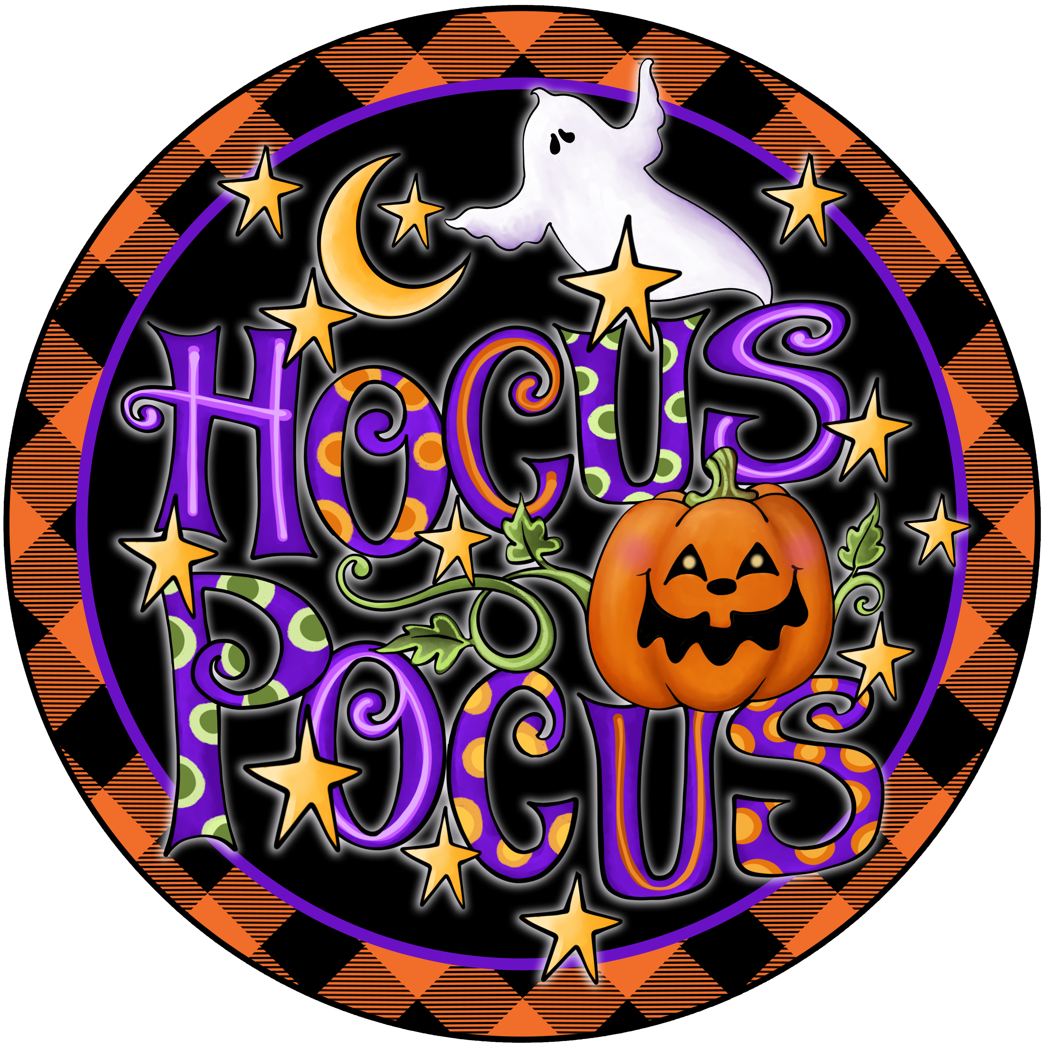 18" Wood Round - Hocus Pocus