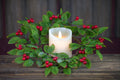 Holly Berry Candle Ring - 6.5in