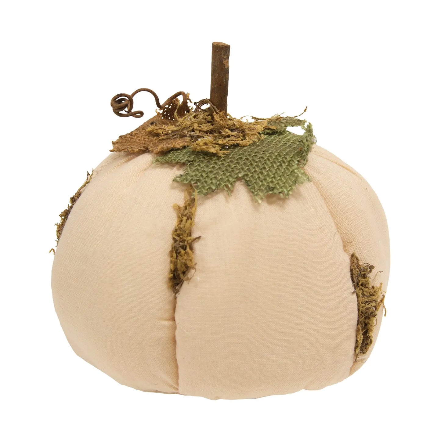 Mossy White Stuffed Pumpkin