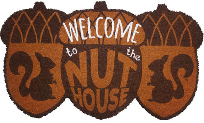 Welcome To The Nuthouse Natural Fiber Coir Doormat