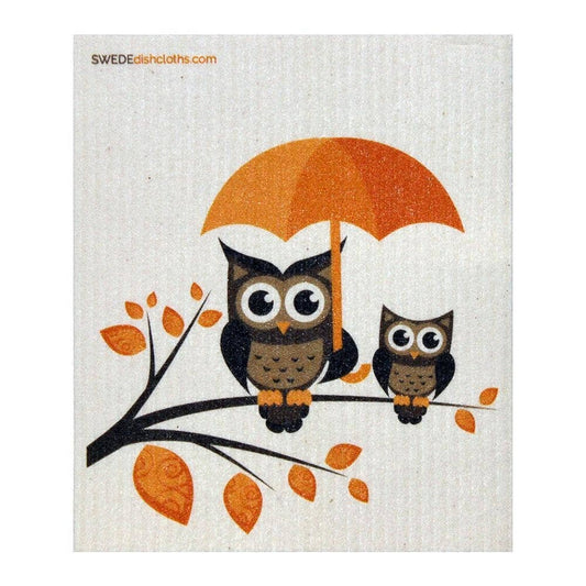 Owls Umbrella Swedish Dishcloth