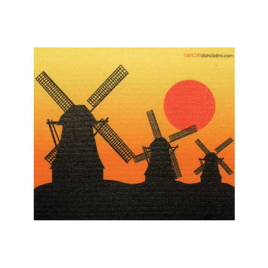 Windmills Silhouette Swedish Dishcloth