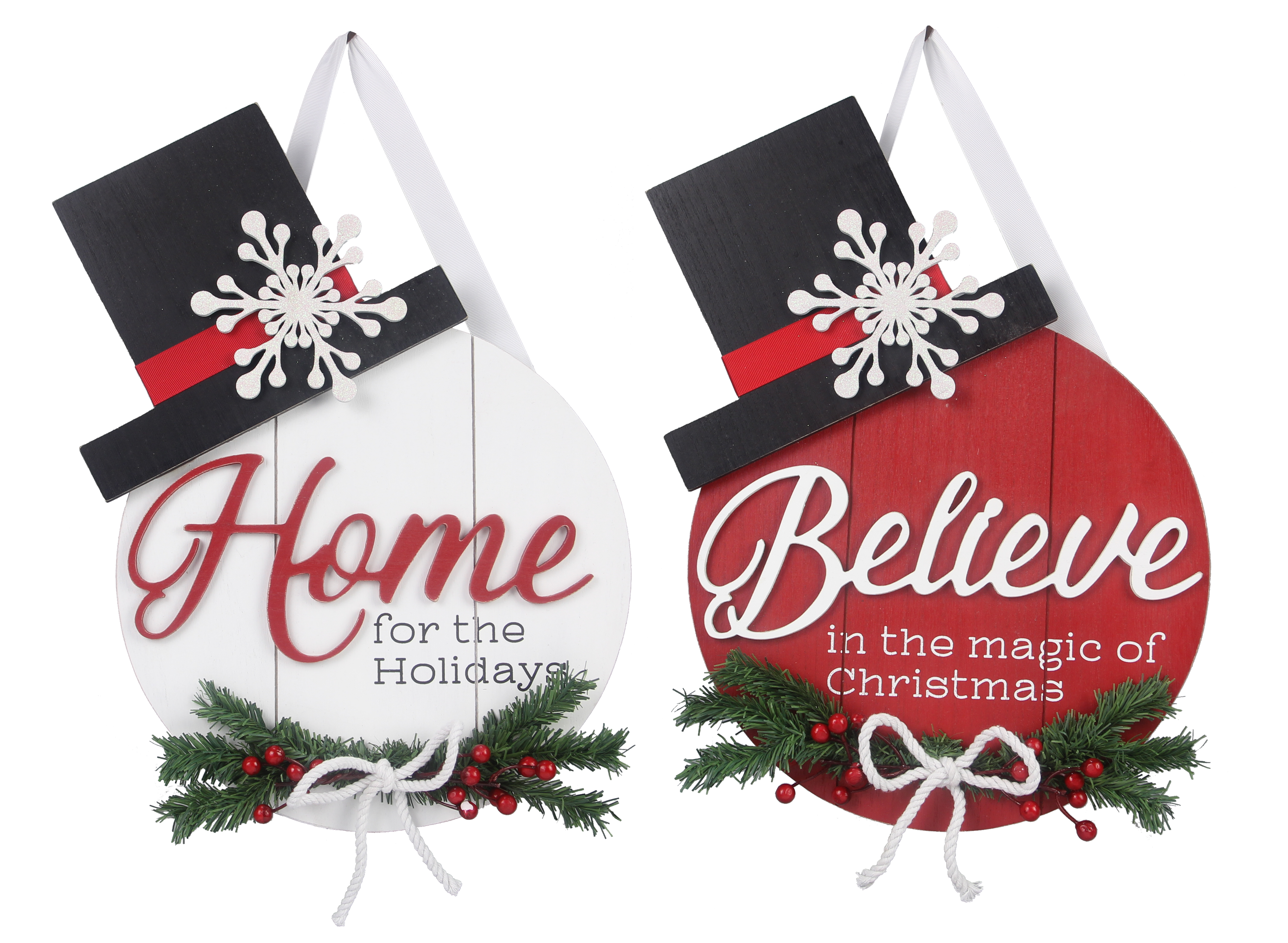 Wood Christmas Tophat Door Hanger/Wall Sign *50% OFF*