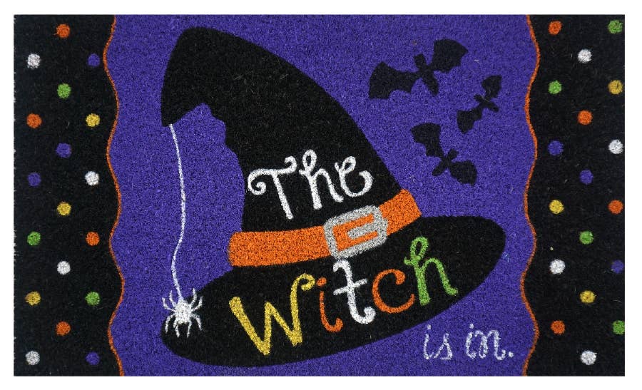 The Witch Is In Natural Fiber Coir Doormat