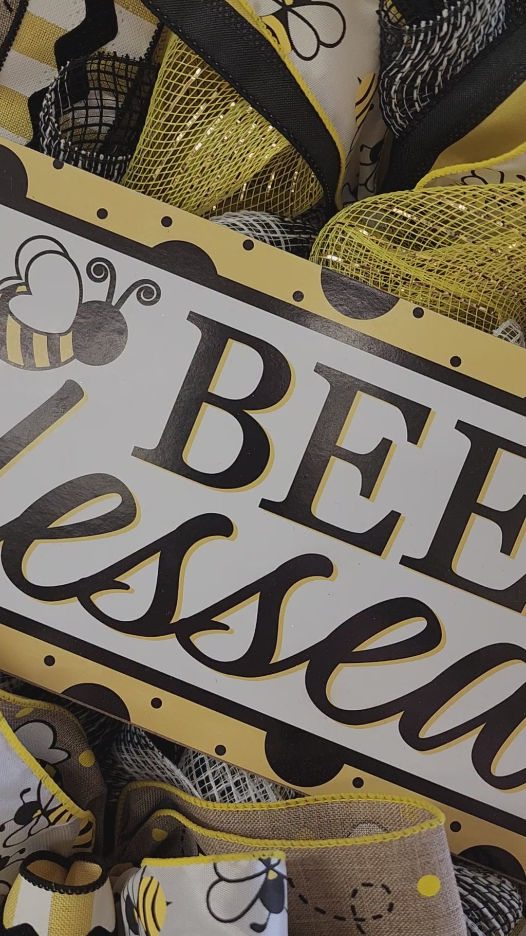 Bee Blessed Mesh Wreath