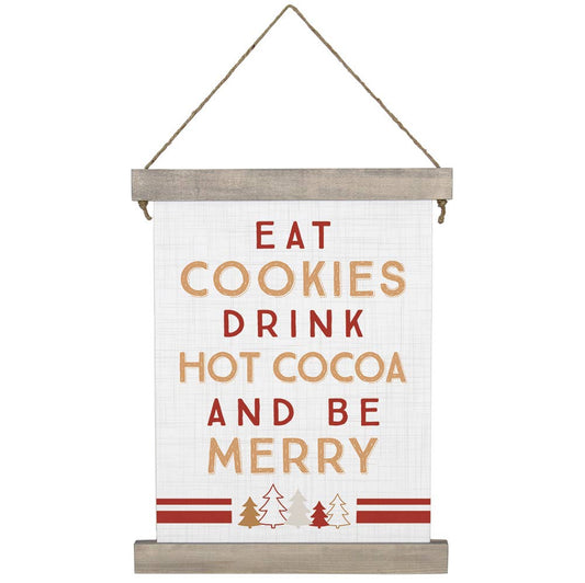 Eat Cookies - Hanging Canvas - 10" x 17"