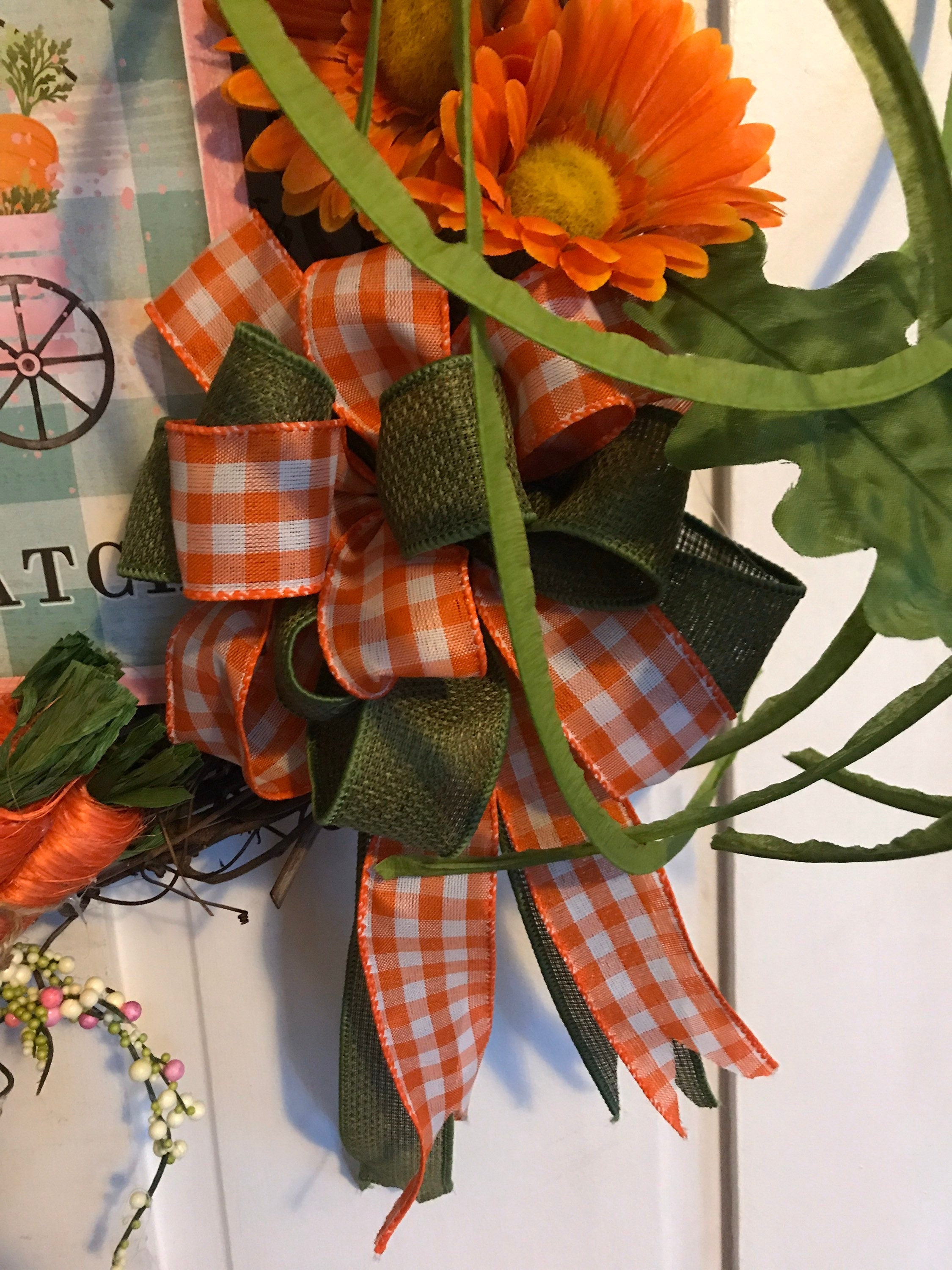 Whispy Carrot Patch Grapevine Wreath