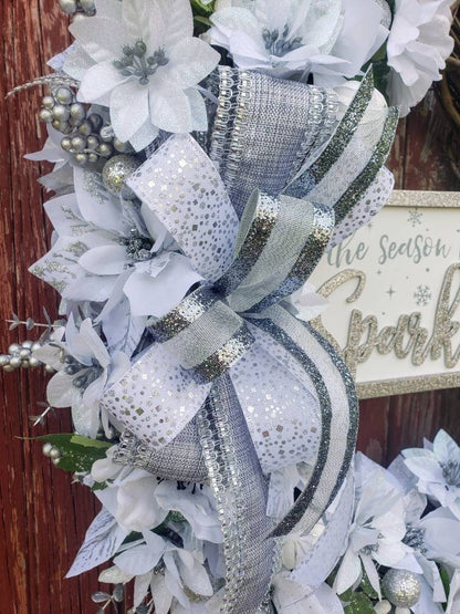 Sparkling Silver Winter Grapevine Wreath