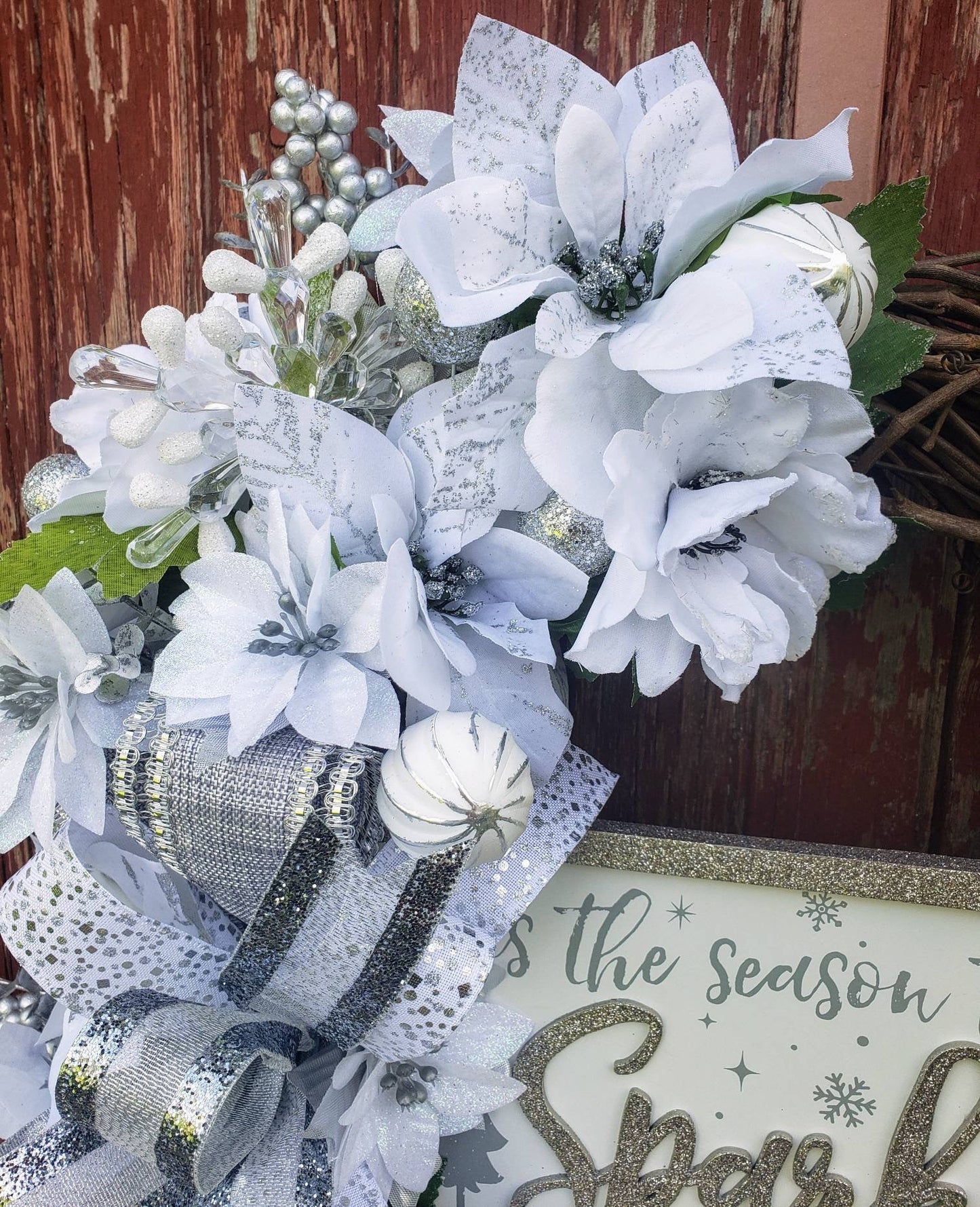 Sparkling Silver Winter Grapevine Wreath