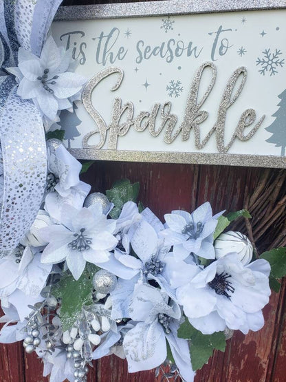 Sparkling Silver Winter Grapevine Wreath