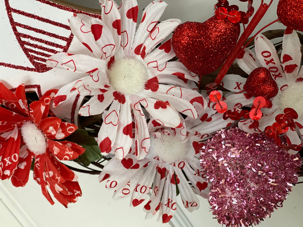 Valentine Leopard Gnome Grapevine Wreath