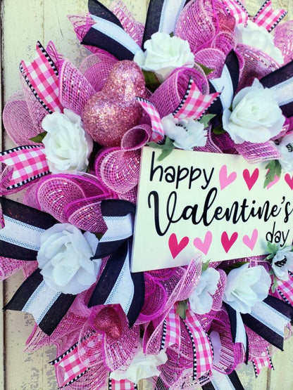 Pink Valentine's Day Wreath