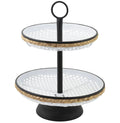 Round White 2 Tier Stand